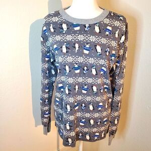 Hannah Andersson Winter Penguin Organic Cotton Pajama Top Size Medium